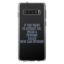 DistinctInk® Clear Shockproof Hybrid Case for Apple iPhone / Samsung Galaxy / Google Pixel - Wear Perfume Called "New Car Interior"