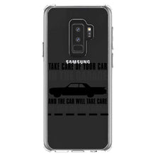DistinctInk® Clear Shockproof Hybrid Case for Apple iPhone / Samsung Galaxy / Google Pixel - Take Care of the Car, Car Take Care of the Road