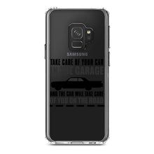 DistinctInk® Clear Shockproof Hybrid Case for Apple iPhone / Samsung Galaxy / Google Pixel - Take Care of the Car, Car Take Care of the Road