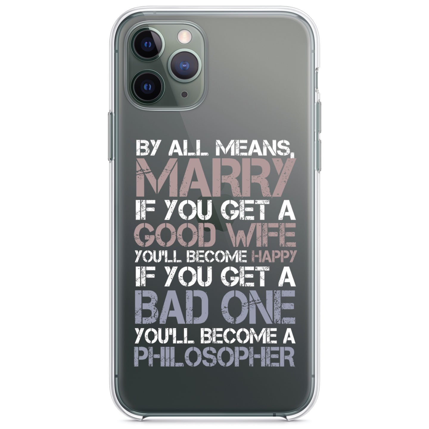 DistinctInk® Clear Shockproof Hybrid Case for Apple iPhone / Samsung Galaxy / Google Pixel - Marry - Good Wife Become Happy
