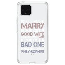 DistinctInk® Clear Shockproof Hybrid Case for Apple iPhone / Samsung Galaxy / Google Pixel - Marry - Good Wife Become Happy