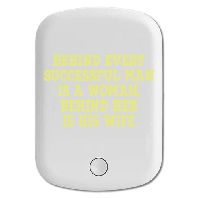 DistinctInk Magnetic Battery Pack, Wireless Portable Charger with USB-C Cable, Compatible with MagSafe iPhone 14 / 13 / 12 Series - Behind Every Successful Man is a Woman