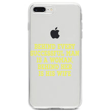 DistinctInk® Clear Shockproof Hybrid Case for Apple iPhone / Samsung Galaxy / Google Pixel - Behind Every Successful Man is a Woman
