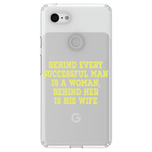 DistinctInk® Clear Shockproof Hybrid Case for Apple iPhone / Samsung Galaxy / Google Pixel - Behind Every Successful Man is a Woman