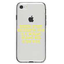 DistinctInk® Clear Shockproof Hybrid Case for Apple iPhone / Samsung Galaxy / Google Pixel - Behind Every Successful Man is a Woman