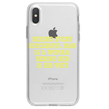 DistinctInk® Clear Shockproof Hybrid Case for Apple iPhone / Samsung Galaxy / Google Pixel - Behind Every Successful Man is a Woman