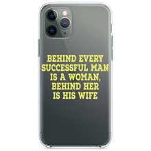 DistinctInk® Clear Shockproof Hybrid Case for Apple iPhone / Samsung Galaxy / Google Pixel - Behind Every Successful Man is a Woman
