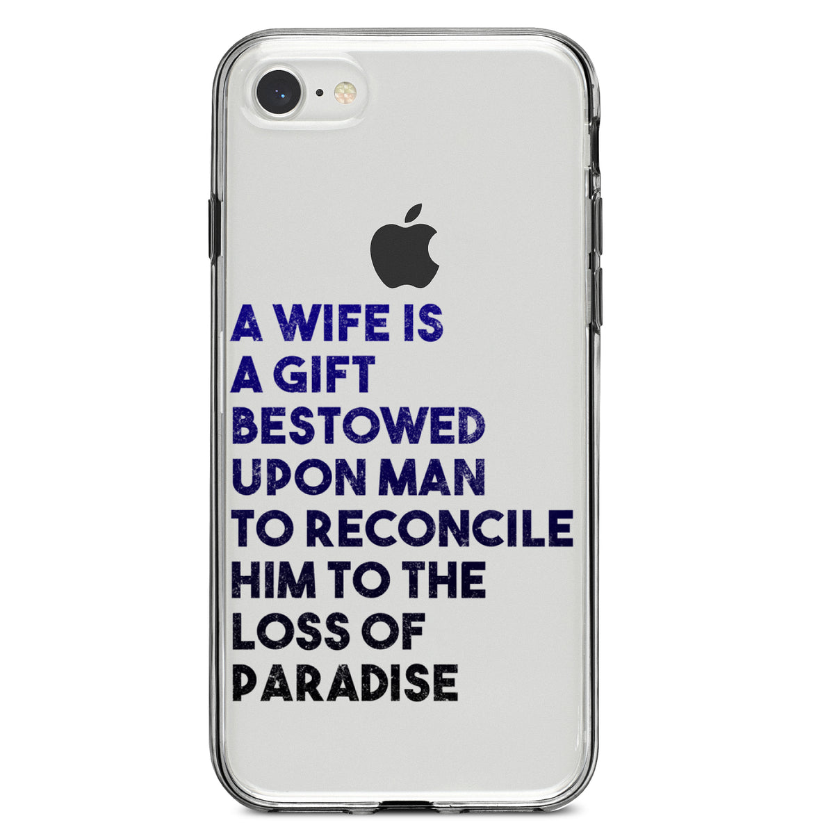 A Wife is a Gift Bestowed Upon Man Clear Shockproof iPhone Case, view 5