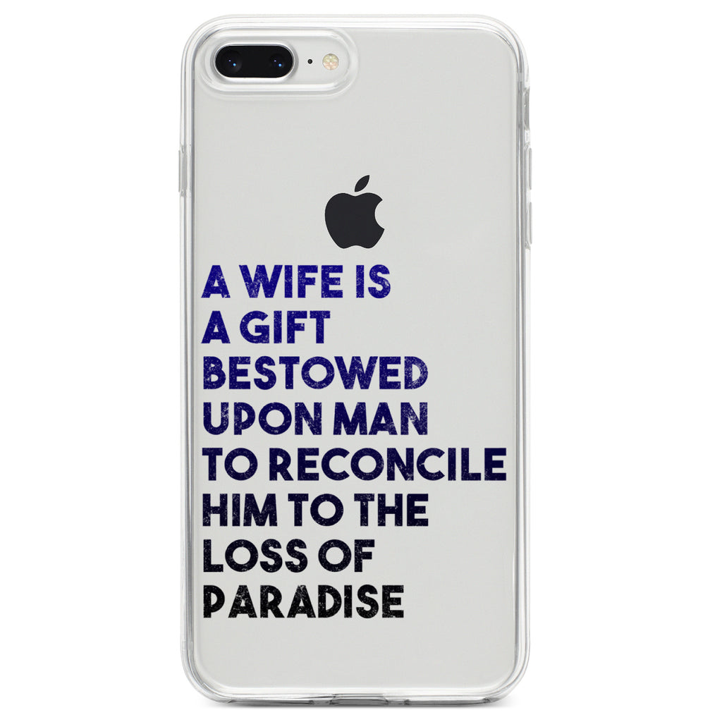 A Wife is a Gift Bestowed Upon Man Clear Shockproof iPhone Case, view 6
