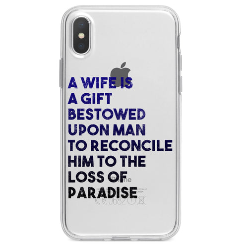 A Wife is a Gift Bestowed Upon Man Clear Shockproof iPhone Case, view 2