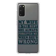 DistinctInk® Clear Shockproof Hybrid Case for Apple iPhone / Samsung Galaxy / Google Pixel - My Wife Is the Best Always Forgives Me