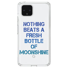 DistinctInk® Clear Shockproof Hybrid Case for Apple iPhone / Samsung Galaxy / Google Pixel - Nothing Beats a Fresh Bottle of Moonshine