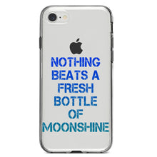DistinctInk® Clear Shockproof Hybrid Case for Apple iPhone / Samsung Galaxy / Google Pixel - Nothing Beats a Fresh Bottle of Moonshine