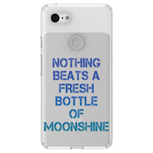 DistinctInk® Clear Shockproof Hybrid Case for Apple iPhone / Samsung Galaxy / Google Pixel - Nothing Beats a Fresh Bottle of Moonshine
