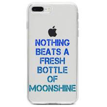 DistinctInk® Clear Shockproof Hybrid Case for Apple iPhone / Samsung Galaxy / Google Pixel - Nothing Beats a Fresh Bottle of Moonshine