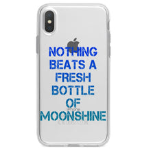 DistinctInk® Clear Shockproof Hybrid Case for Apple iPhone / Samsung Galaxy / Google Pixel - Nothing Beats a Fresh Bottle of Moonshine