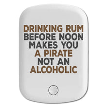 DistinctInk Magnetic Battery Pack, Wireless Portable Charger with USB-C Cable, Compatible with MagSafe iPhone 14 / 13 / 12 Series - Drinking Rum Before Noon Makes You A Pirate