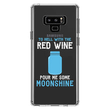 DistinctInk® Clear Shockproof Hybrid Case for Apple iPhone / Samsung Galaxy / Google Pixel - To Hell with Red Wine Pour Me Moonshine