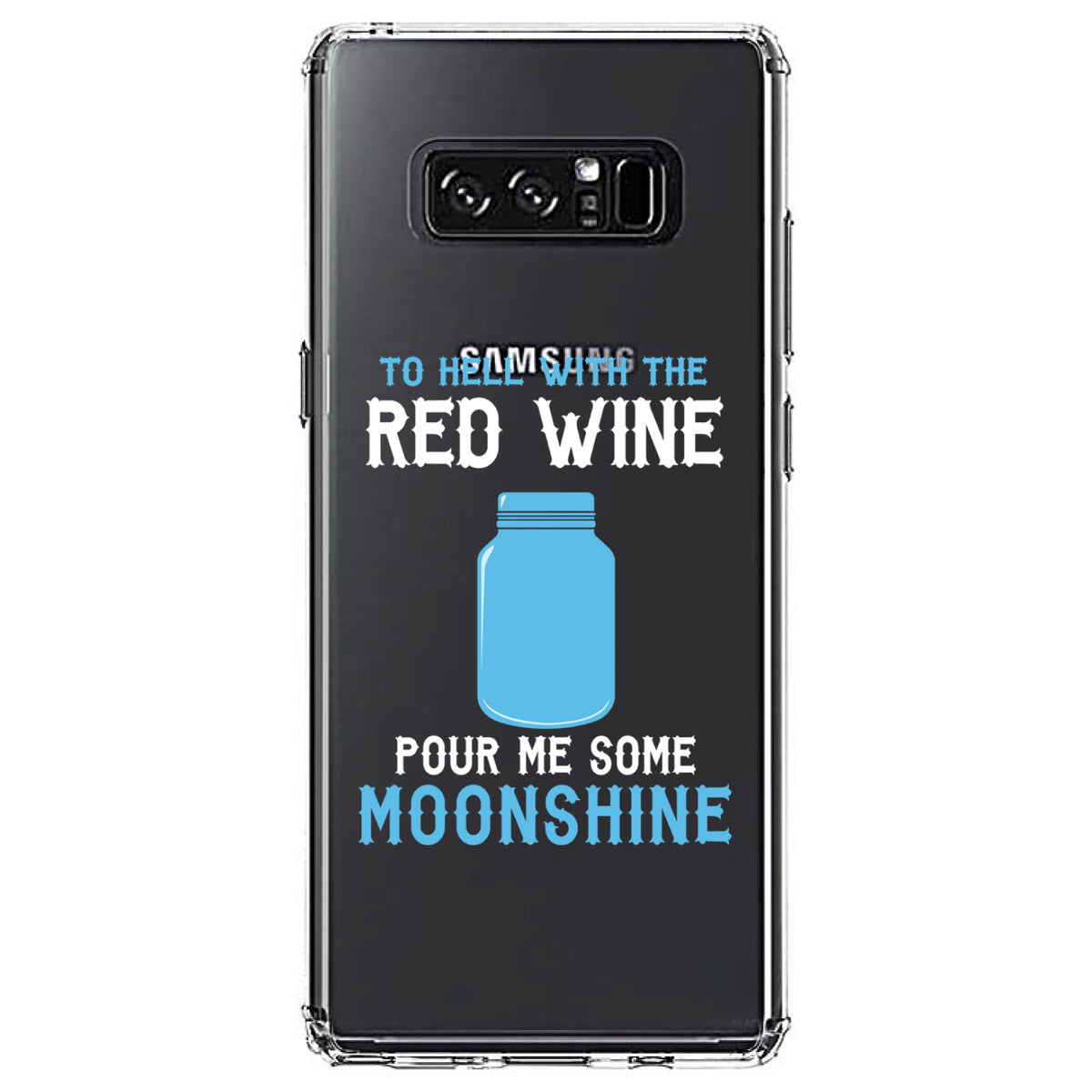 To Hell with Red Wine Pour Me Moonshine Clear Shockproof iPhone Case, view 12