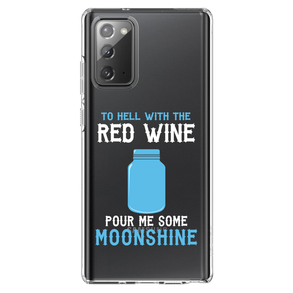 To Hell with Red Wine Pour Me Moonshine Clear Shockproof iPhone Case, view 7