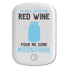 DistinctInk Magnetic Battery Pack, Wireless Portable Charger with USB-C Cable, Compatible with MagSafe iPhone 14 / 13 / 12 Series - To Hell with Red Wine Pour Me Moonshine