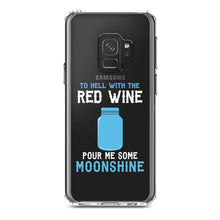DistinctInk® Clear Shockproof Hybrid Case for Apple iPhone / Samsung Galaxy / Google Pixel - To Hell with Red Wine Pour Me Moonshine