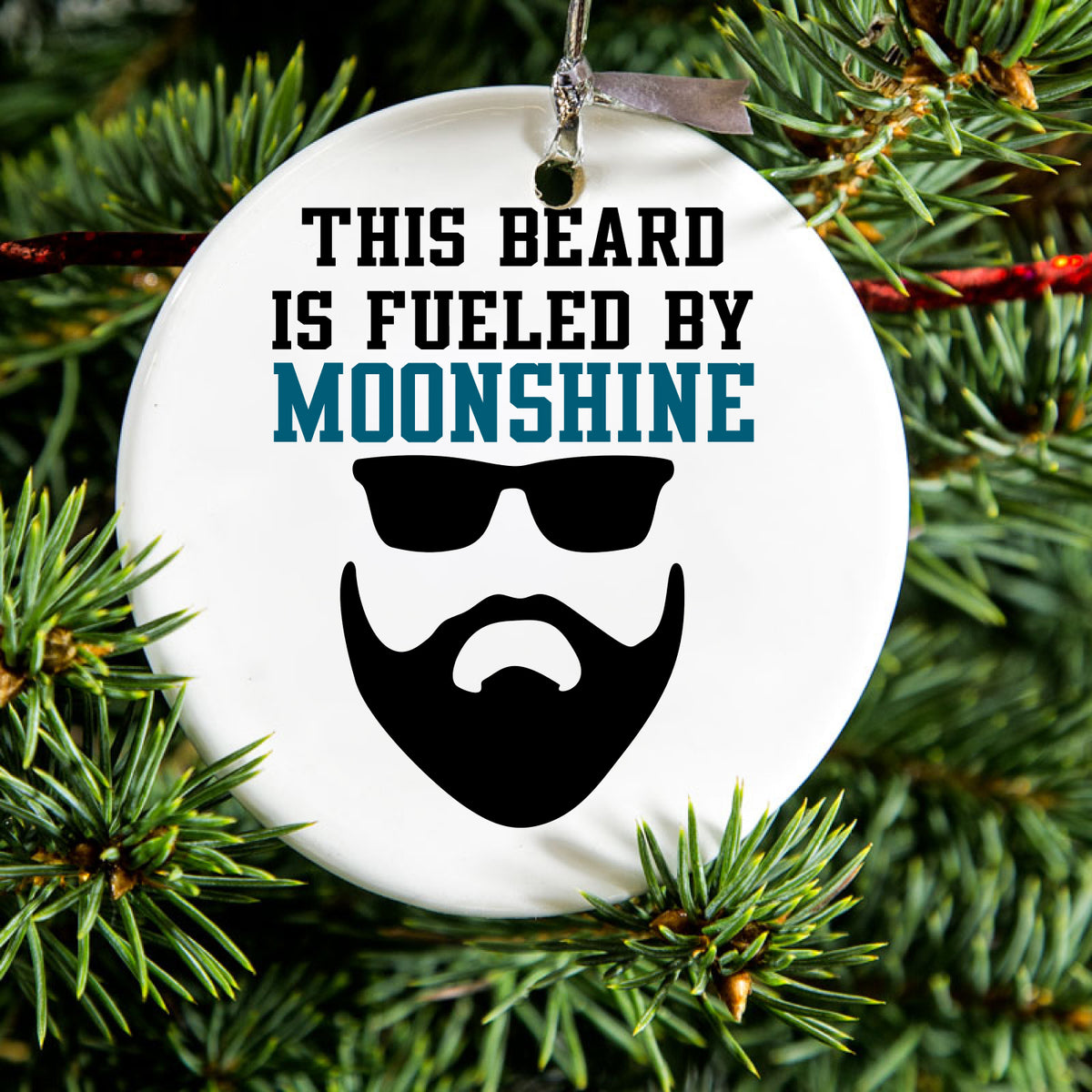 This Beard is Fueled by Moonshine Ceramic Ornament, view 2