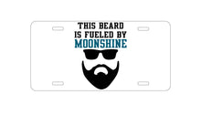 DistinctInk Custom Aluminum Decorative Vanity Front License Plate - This Beard is Fueled by Moonshine