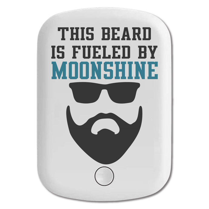DistinctInk Magnetic Battery Pack, Wireless Portable Charger with USB-C Cable, Compatible with MagSafe iPhone 14 / 13 / 12 Series - This Beard is Fueled by Moonshine