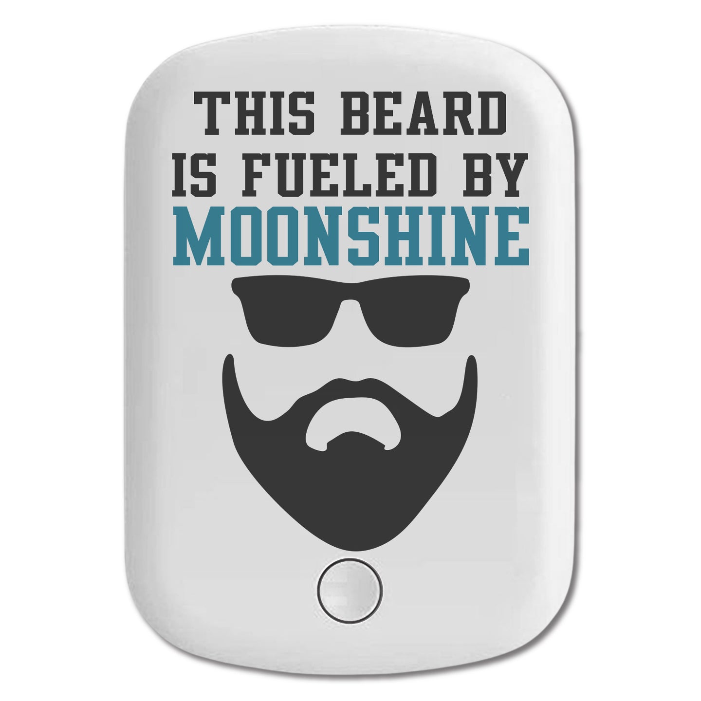 DistinctInk Magnetic Battery Pack, Wireless Portable Charger with USB-C Cable, Compatible with MagSafe iPhone 14 / 13 / 12 Series - This Beard is Fueled by Moonshine