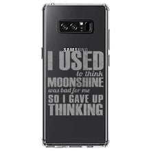 DistinctInk® Clear Shockproof Hybrid Case for Apple iPhone / Samsung Galaxy / Google Pixel - I Used to Think Moonshine Was Bad For Me