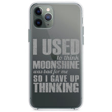 DistinctInk® Clear Shockproof Hybrid Case for Apple iPhone / Samsung Galaxy / Google Pixel - I Used to Think Moonshine Was Bad For Me