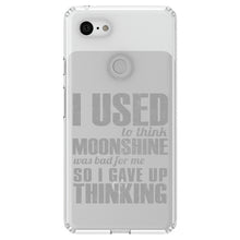 DistinctInk® Clear Shockproof Hybrid Case for Apple iPhone / Samsung Galaxy / Google Pixel - I Used to Think Moonshine Was Bad For Me
