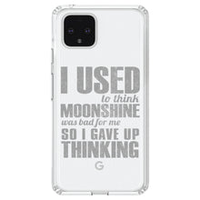 DistinctInk® Clear Shockproof Hybrid Case for Apple iPhone / Samsung Galaxy / Google Pixel - I Used to Think Moonshine Was Bad For Me