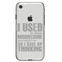 DistinctInk® Clear Shockproof Hybrid Case for Apple iPhone / Samsung Galaxy / Google Pixel - I Used to Think Moonshine Was Bad For Me