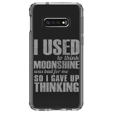 DistinctInk® Clear Shockproof Hybrid Case for Apple iPhone / Samsung Galaxy / Google Pixel - I Used to Think Moonshine Was Bad For Me