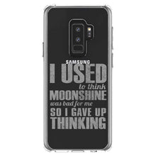 DistinctInk® Clear Shockproof Hybrid Case for Apple iPhone / Samsung Galaxy / Google Pixel - I Used to Think Moonshine Was Bad For Me