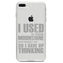 DistinctInk® Clear Shockproof Hybrid Case for Apple iPhone / Samsung Galaxy / Google Pixel - I Used to Think Moonshine Was Bad For Me