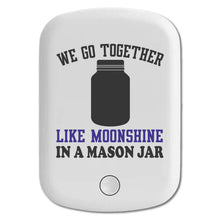 DistinctInk Magnetic Battery Pack, Wireless Portable Charger with USB-C Cable, Compatible with MagSafe iPhone 14 / 13 / 12 Series - We Go Together Like Moonshine in a Mason Jar