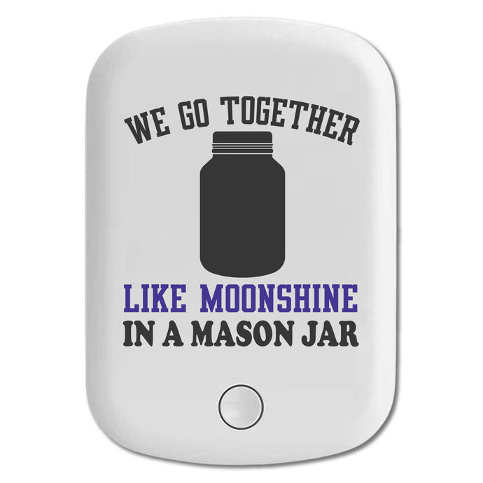 DistinctInk Magnetic Battery Pack, Wireless Portable Charger with USB-C Cable, Compatible with MagSafe iPhone 14 / 13 / 12 Series - We Go Together Like Moonshine in a Mason Jar