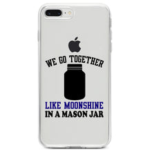 DistinctInk® Clear Shockproof Hybrid Case for Apple iPhone / Samsung Galaxy / Google Pixel - We Go Together Like Moonshine in a Mason Jar