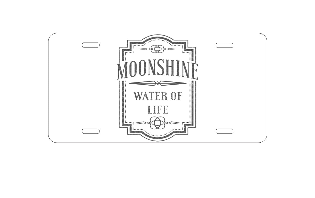 Custom Aluminum Decorative Vanity Front License Plate - Moonshine - Water of Life