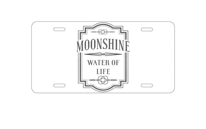 DistinctInk Custom Aluminum Decorative Vanity Front License Plate - Moonshine - Water of Life