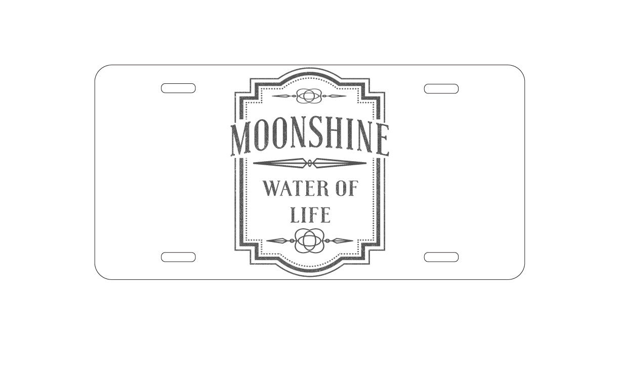DistinctInk Custom Aluminum Decorative Vanity Front License Plate - Moonshine - Water of Life