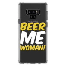 DistinctInk® Clear Shockproof Hybrid Case for Apple iPhone / Samsung Galaxy / Google Pixel - Beer Me Woman!