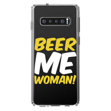 DistinctInk® Clear Shockproof Hybrid Case for Apple iPhone / Samsung Galaxy / Google Pixel - Beer Me Woman!