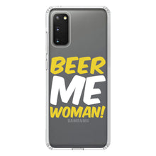 DistinctInk® Clear Shockproof Hybrid Case for Apple iPhone / Samsung Galaxy / Google Pixel - Beer Me Woman!