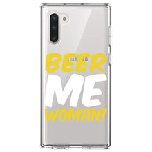 DistinctInk® Clear Shockproof Hybrid Case for Apple iPhone / Samsung Galaxy / Google Pixel - Beer Me Woman!