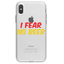 DistinctInk® Clear Shockproof Hybrid Case for Apple iPhone / Samsung Galaxy / Google Pixel - I Fear No Beer