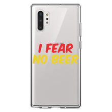 DistinctInk® Clear Shockproof Hybrid Case for Apple iPhone / Samsung Galaxy / Google Pixel - I Fear No Beer